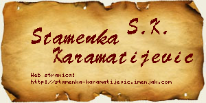 Stamenka Karamatijević vizit kartica